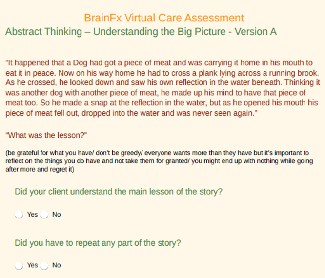BrainFx SCREEN sample divided attention activity